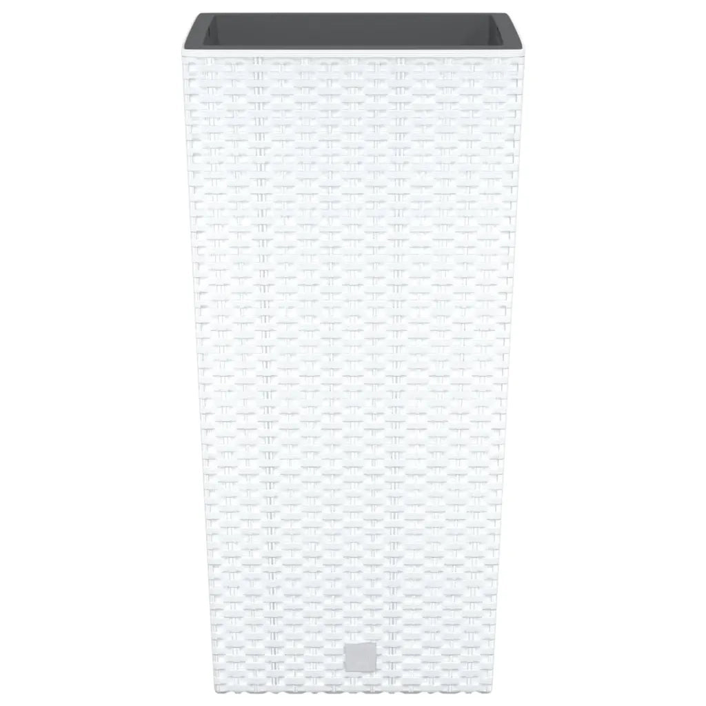 Fioriera con Interno Rimovibile Bianca 11 / 26,5 L in PP Rattan 364674