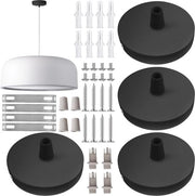 Lampade a baldacchino metalliche nero per plafondo 80mm - kit 4 pezzi con hanger e spazzolino - accessori per lampada da soffitto .