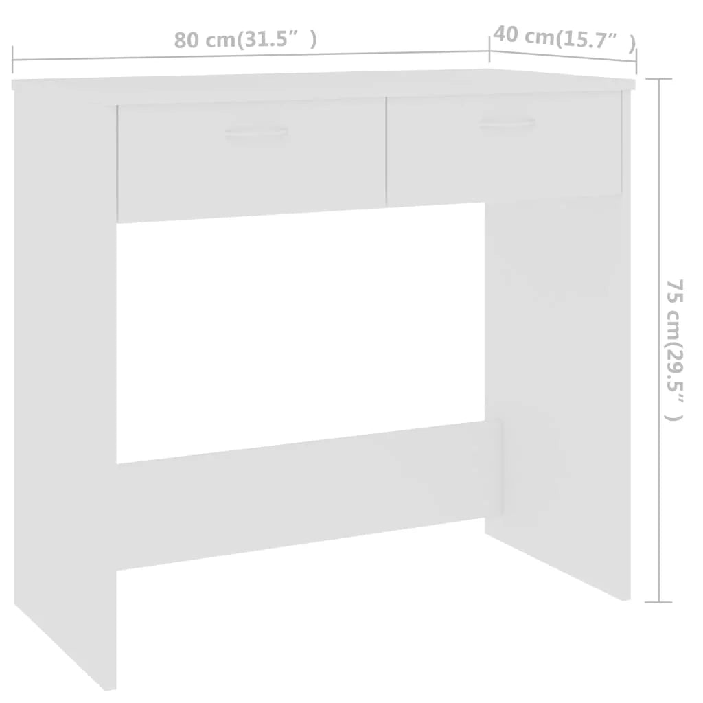 Scrivania tavolo postazione di lavoro mobile per computer studio 80 x 40 x 75 cm legno ingegnerizzato bianco 02_0023525