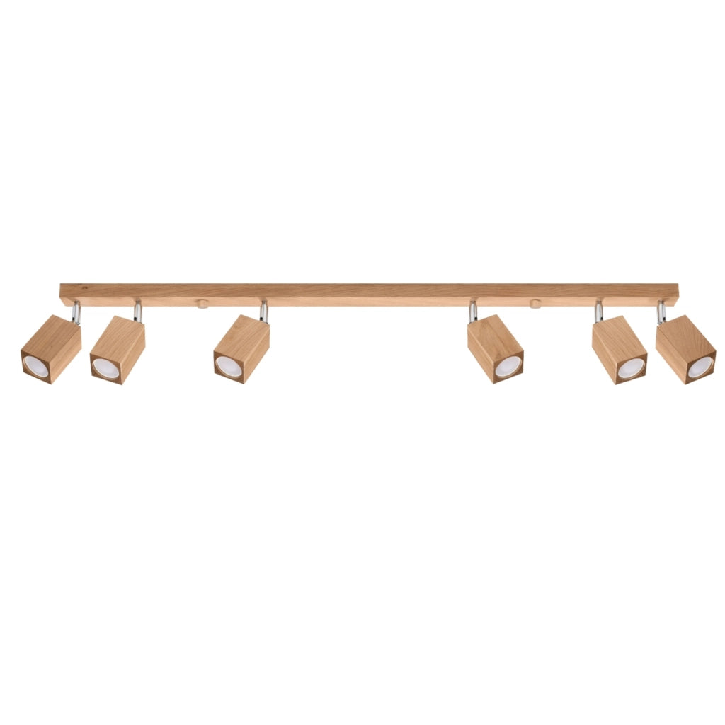 Plafoniera BAMBU 6 faretti legno scuro Pure Lume GU10
