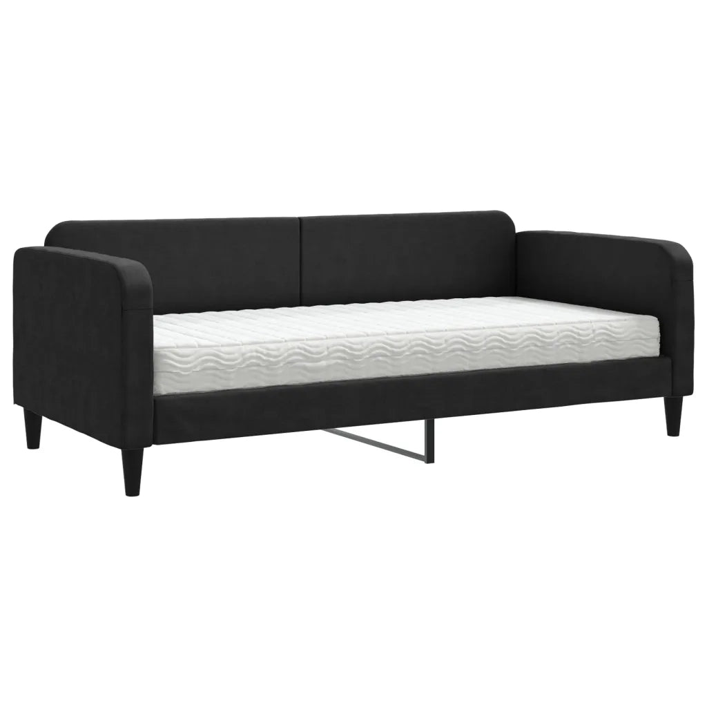 Divano Letto con Materasso Nero 90x190 cm in Tessuto 3196810