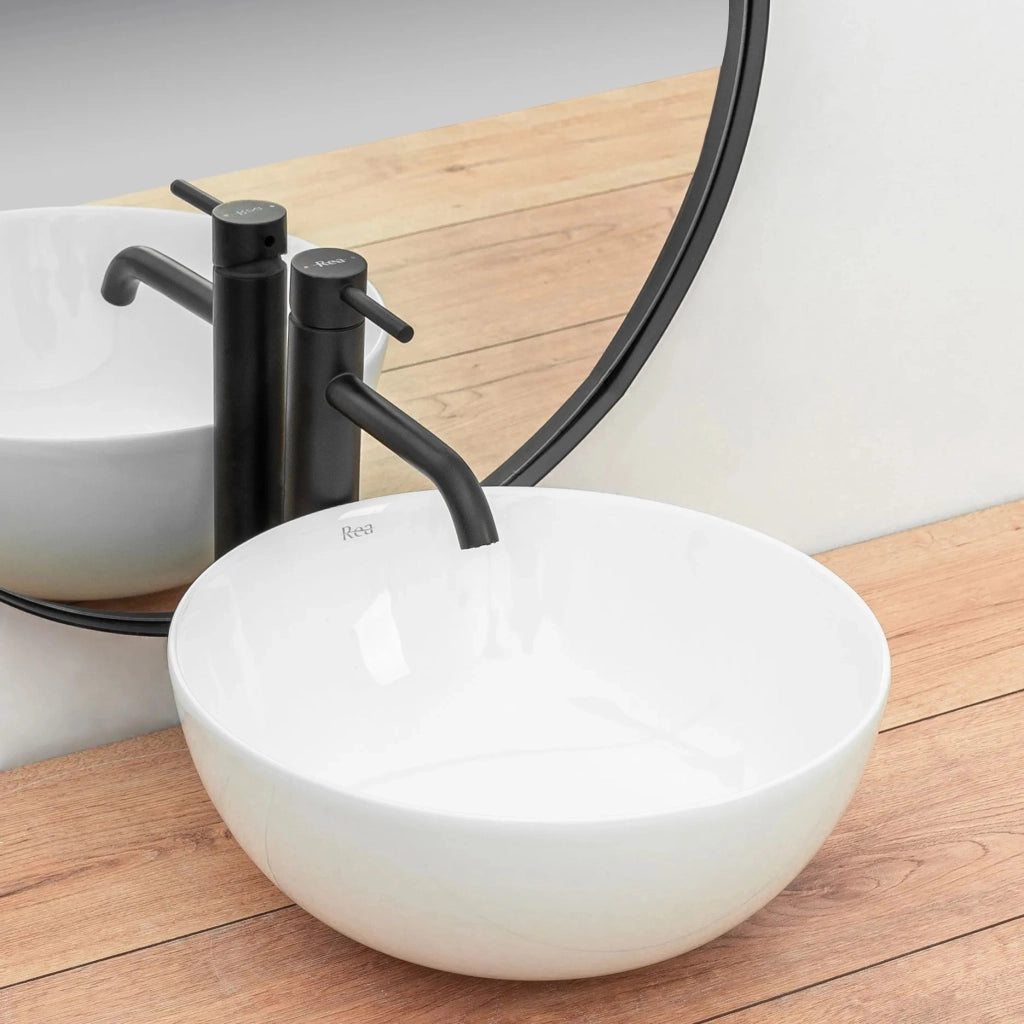 Lavabo Da Appoggio In Ceramica Stella White