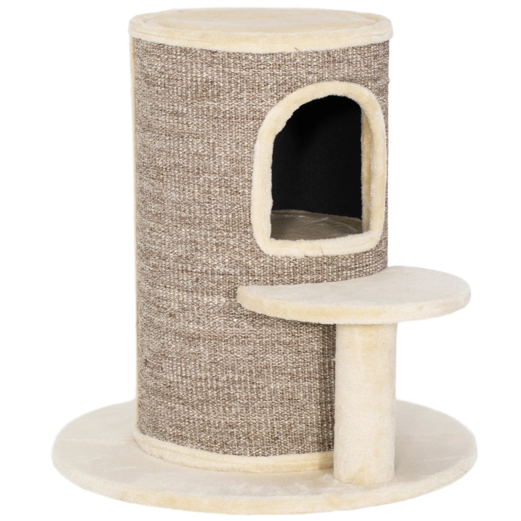 Tiragraffi per gatti a due livelli con piattaforma ¨C zephmum ¨C 60x60x61 cm beige