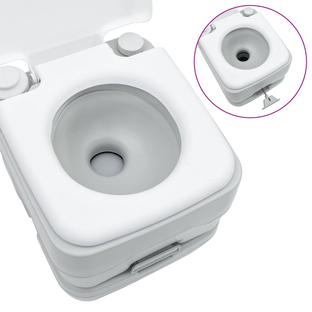 Toilette Portatile  Grigia e Bianca in Plastica 10 L