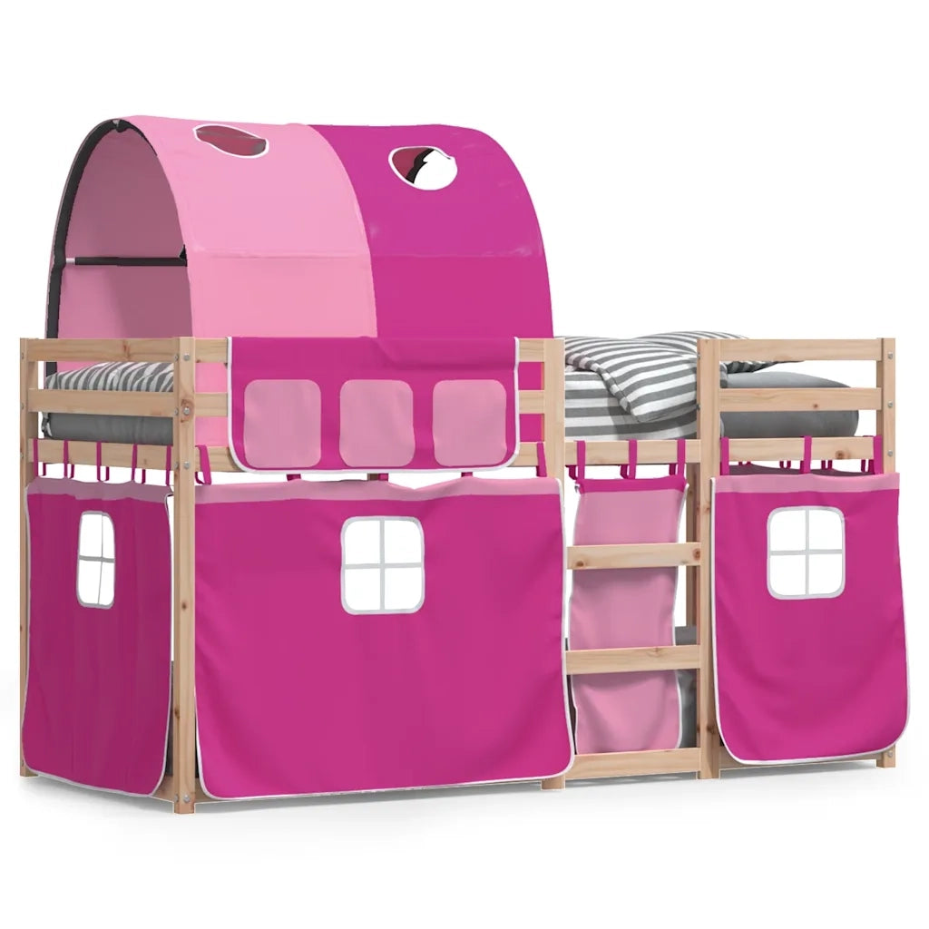 Letto a Castello senza Materasso Rosa 90x190 cm Legno di Pino 3284029