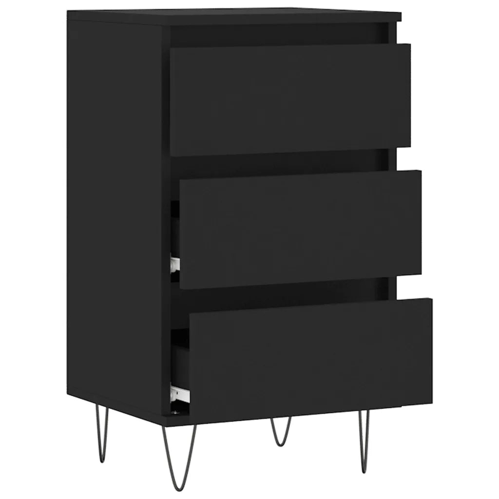Credenza Nera 40x35x70 cm in Legno Multistrato 831093