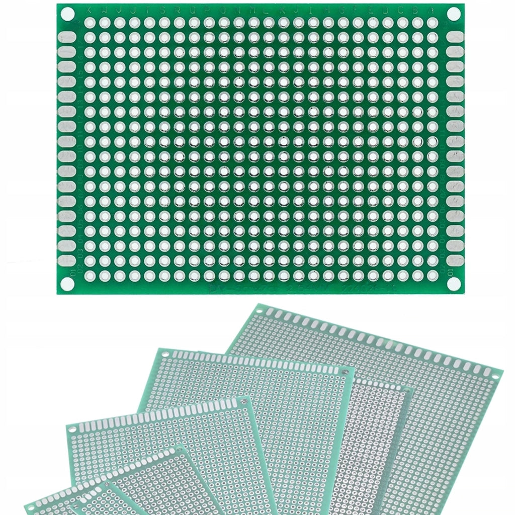Piastra Prototipo Universale Doppia Faccia 50x70 mm – Fori 2,54 mm, Montaggio THT | Elettronica Prototipazione