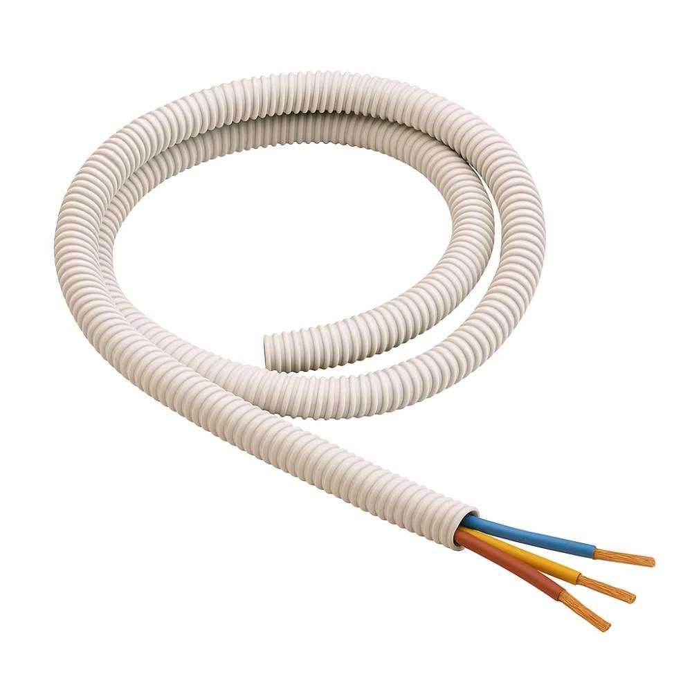 Tubo guaina spiralata grigia flessibile in pvc 5 metri per cavi elettrici *** diametro 20 millimetri, confezione 1