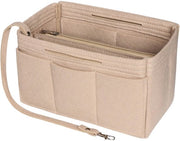 Organizzatore per Borsa in Felt, Organizzatore a Sacchetto per Borsa, Accessorio per Borsa che si Adatta a Speedy 25-40, Neverfull (Beige, Grande)
