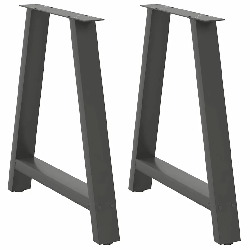 Gambe per tavolo da pranzo a forma di A 2 pz Antracite 80x(72-73) cm Acciaio
