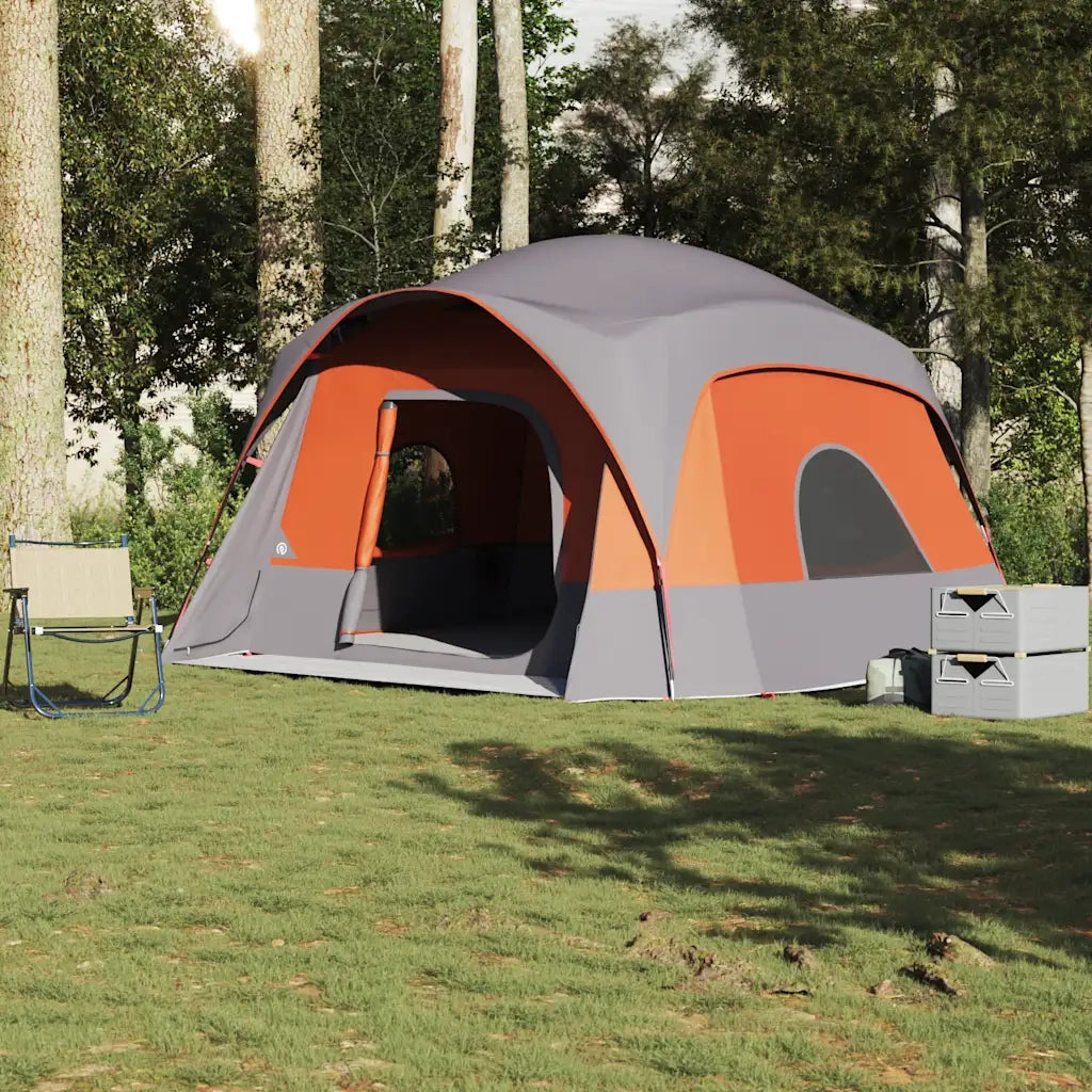 vidaXL Tenda Familiare Cabina 6 Persone Grigia Arancione Impermeabile