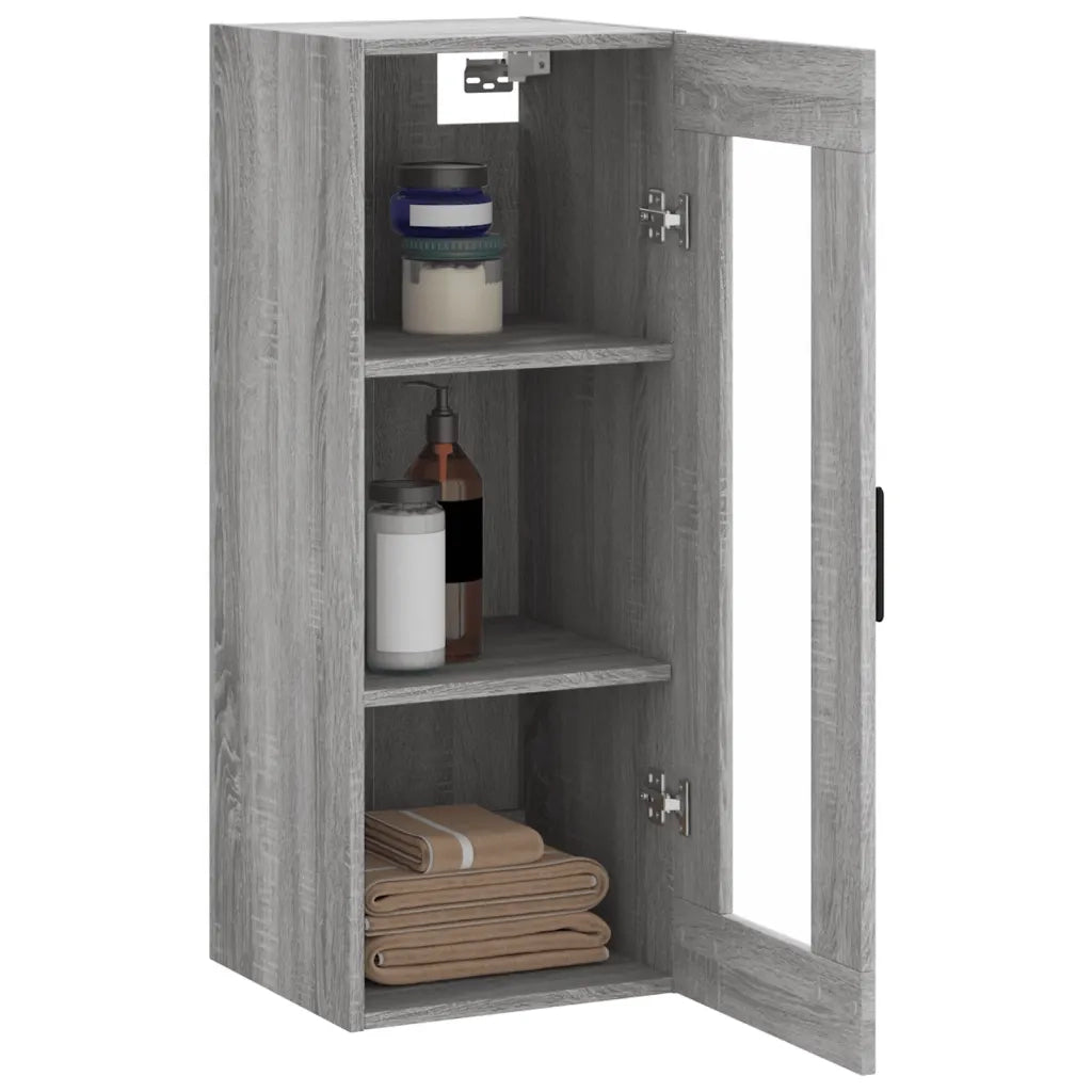Mobile a Parete Grigio Sonoma 34,5x34x90 cm 828922