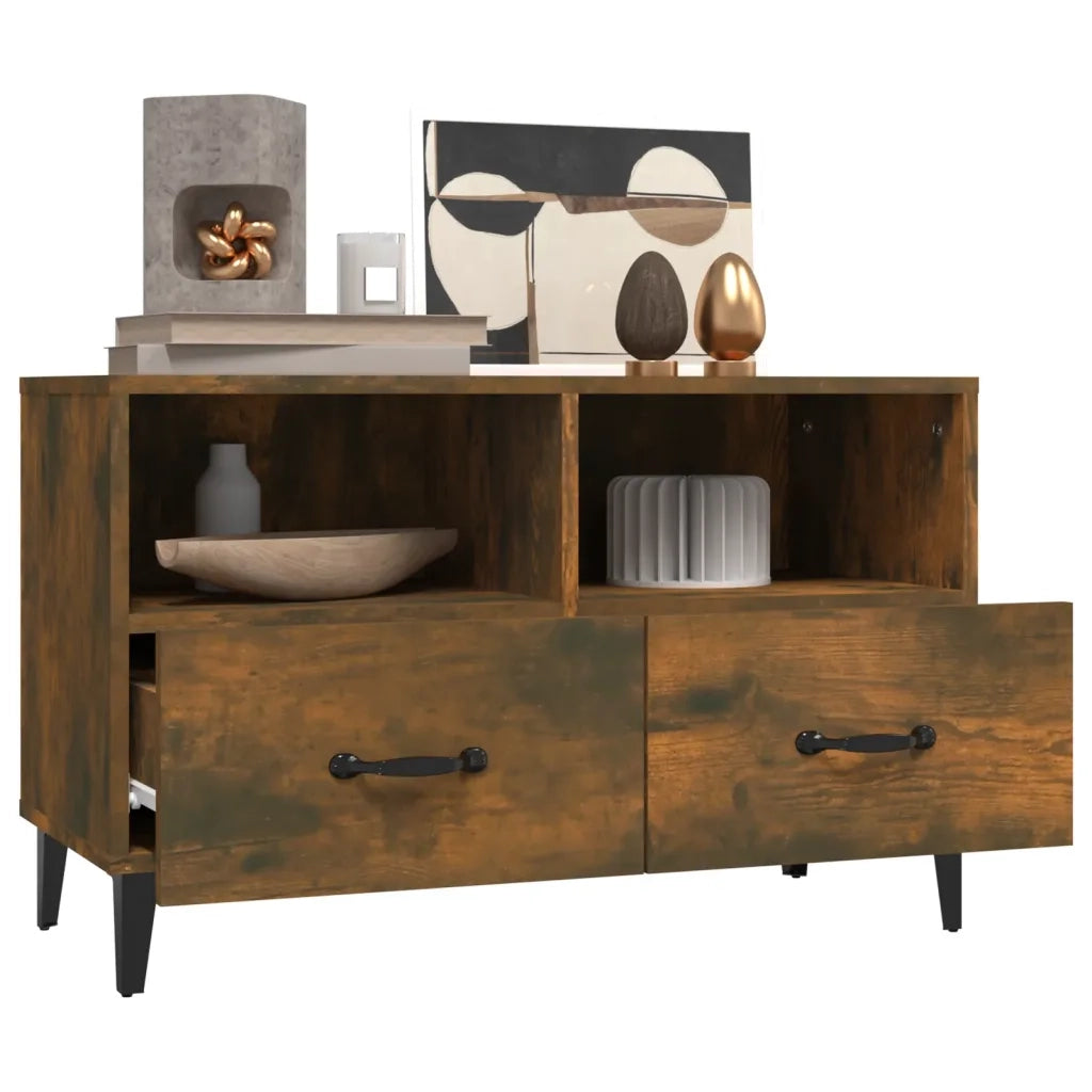 Mobile Porta TV Rovere Fumo 80x36x50 cm in Legno Multistrato cod mxl 18680