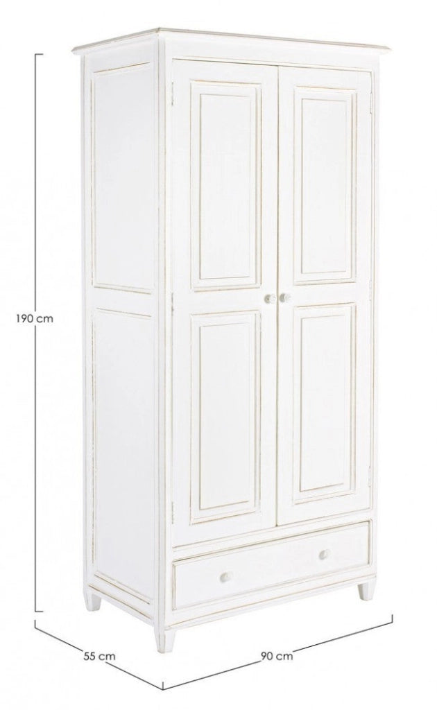 Mobile Armadio 90x55x190 cm 2 Ante 1 Cassetto Colette