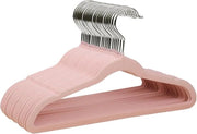 Hanger anti-slip in flanella per bambini - 22 pezzi, 35cm, Rosa