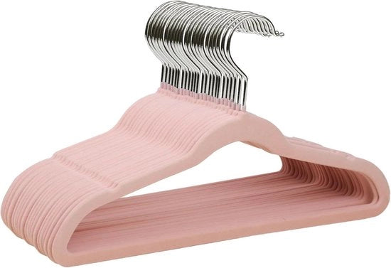 Hanger anti-slip in flanella per bambini - 22 pezzi, 35cm, Rosa