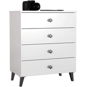 Cassettiera AKORD MOBI color bianco con 4 cassetti L60 x H73 x P37 cm