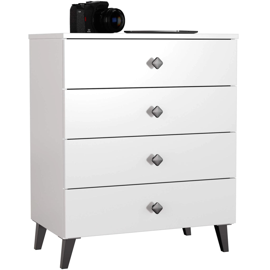 Cassettiera AKORD MOBI color bianco con 4 cassetti L60 x H73 x P37 cm