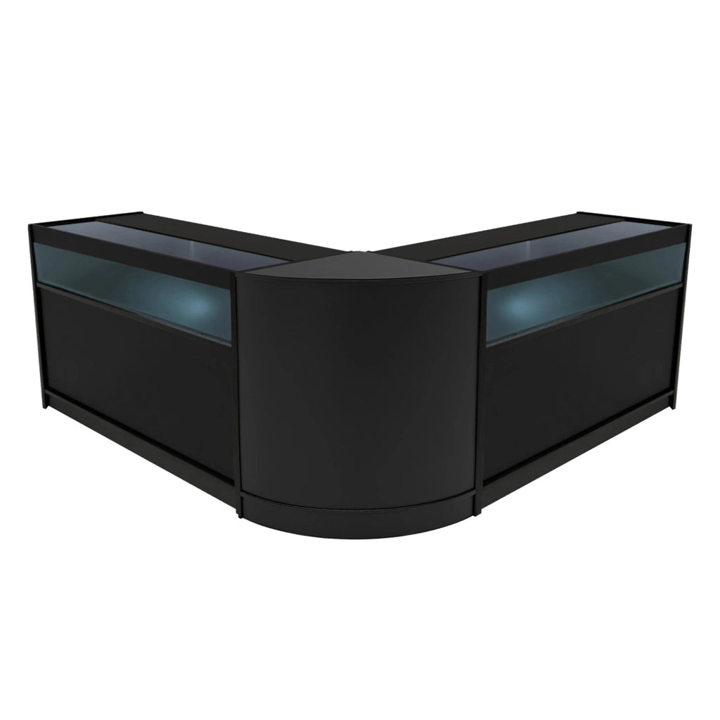 Set Banconi Negozio Iris LED B1500 CM60 Nero con Vetrina e Serratura