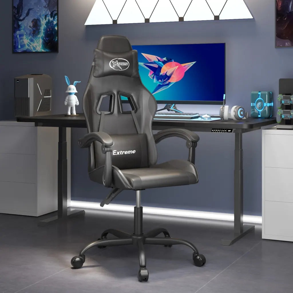 vidaXL Sedia da Gaming Nera in Similpelle