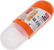 Lunchbox Sandwich Espandibile, BPA libero, riutilizzabile, inerte al lavastoviglie e al forno a microonde, resiste fino a -40°C, 1 pezzo, arancione. Dimensioni: 7,7 x 6,7 x 18 - 25 cm