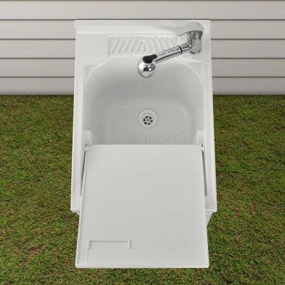 Mobile lavatoio 45x60 bianco con serranda vasca e asse strofinatoio