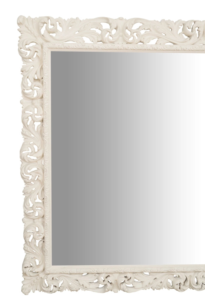 Biscottini SPECCHIERA DA PARETE IN LEGNO FINITURA BIANCA ANTICATA MADE IN ITALY realizzata
