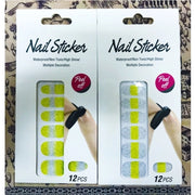 Trade Shop - Nail Art Stickers Giallo Argento Glitter 12 Decorazioni Adesiva Peel Off Unghie -