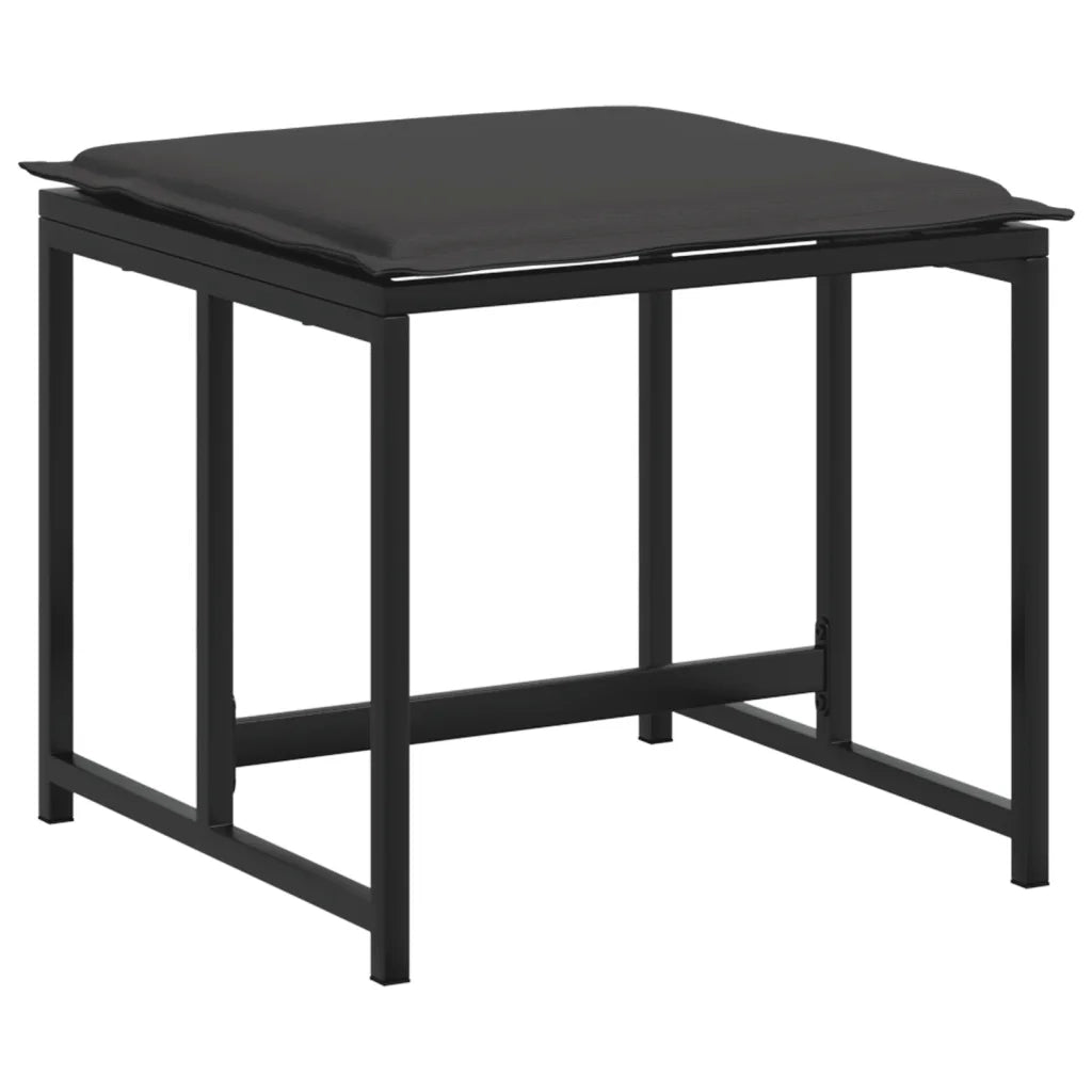 Sgabelli da Giardino con Cuscini 4 pz Neri Acciaio e Textilene CFW4361033