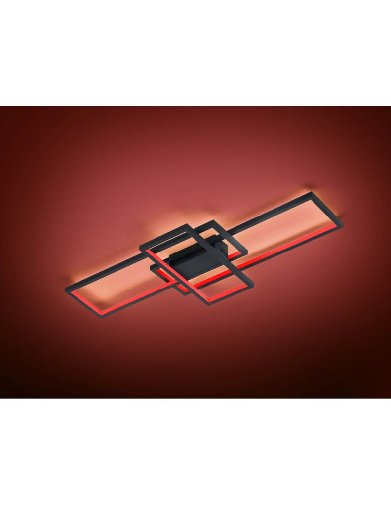 Plafoniera Led Thiago 3 Rettangoli L104 cm Antracite Trio Lighting