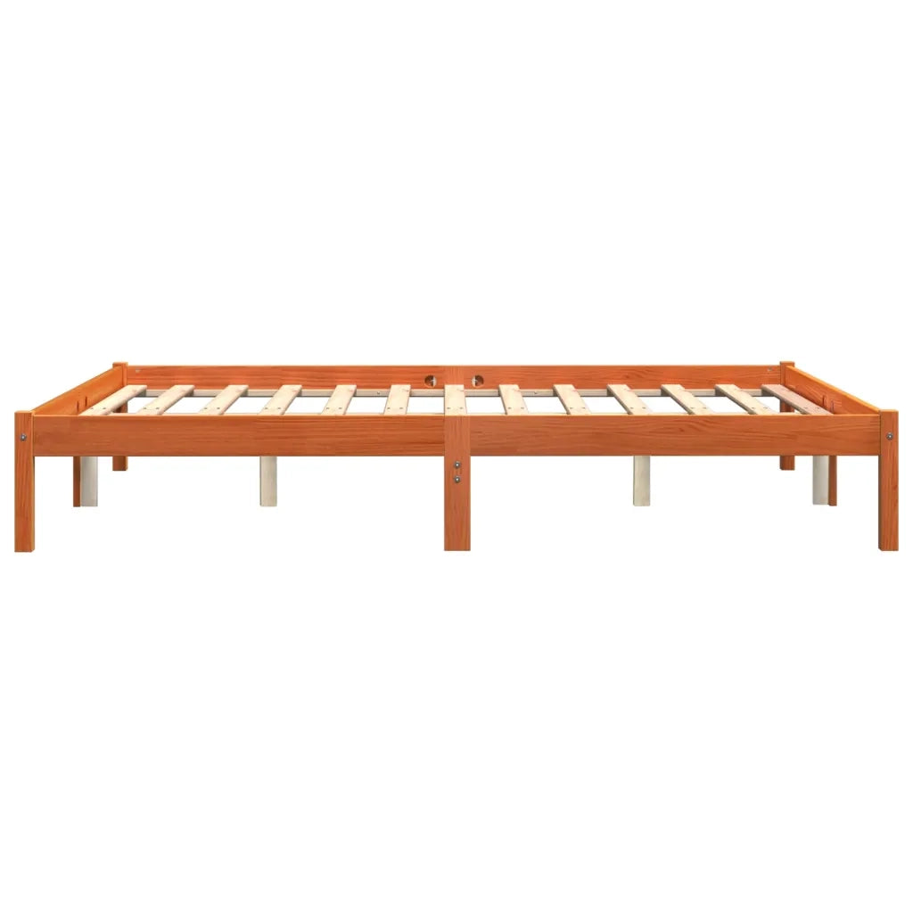 Letto matrimoniale | Letto per adulti | Giroletto senza Materasso Marrone Cera 150x200 cm Legno di Pino