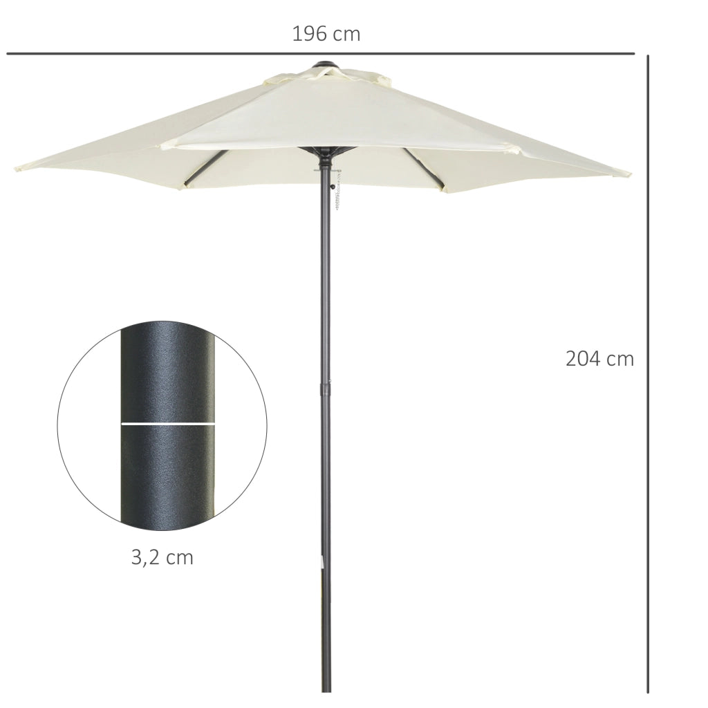 Parasole da giardino rotondo ¨C zephmum ¨C ? 2 m, alluminio, beige
