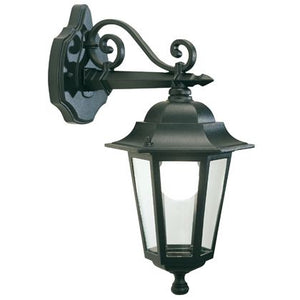 Lampada Applique Media in Basso Colore Nero per Esterno Linea Esagonale Sovil