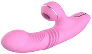 Vibratore Estensibile per Simulazione di Senso di Sucezione per Donna - Dildo per Masturbazione Adulta - Rosso