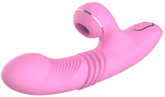 Vibratore Estensibile per Simulazione di Senso di Sucezione per Donna - Dildo per Masturbazione Adulta - Rosso