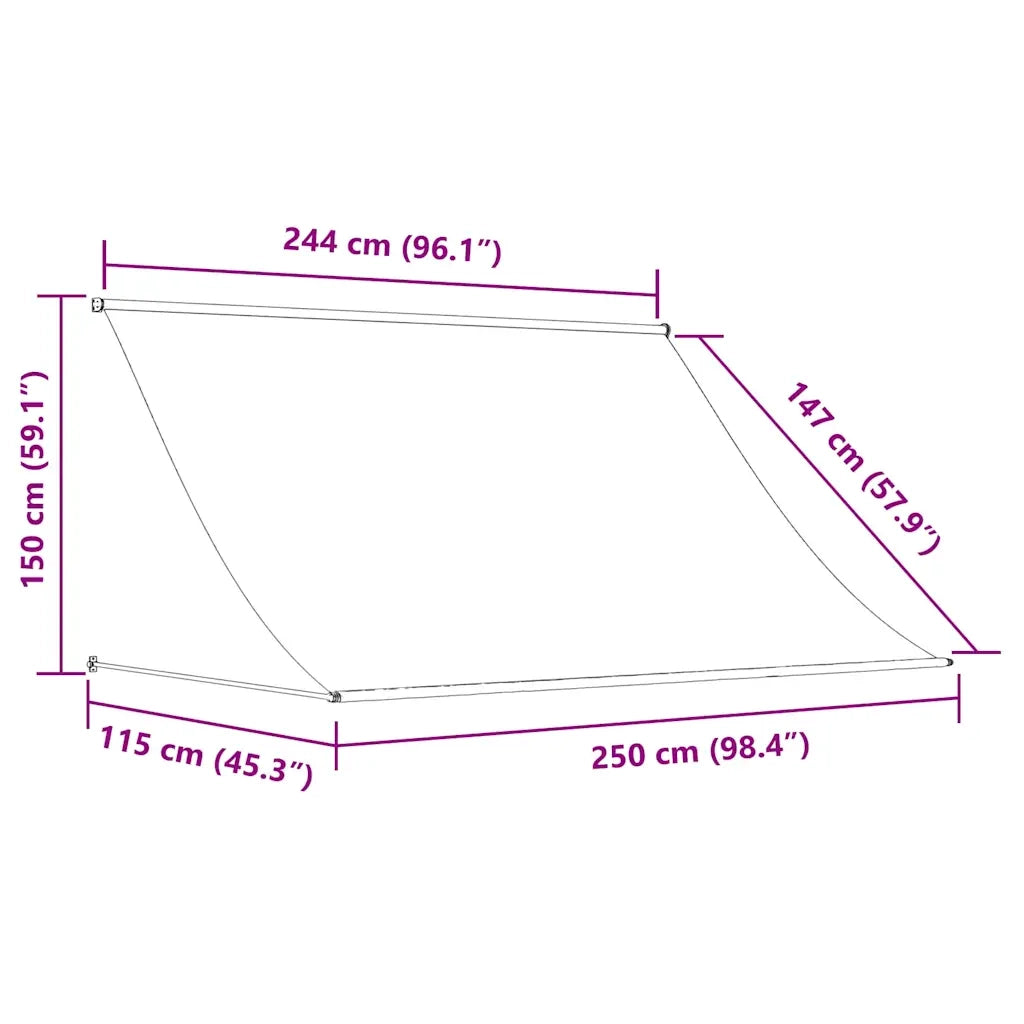 Tenda da Sole Retrattile 250x150 cm Giallo e Bianco cod mxl 18860