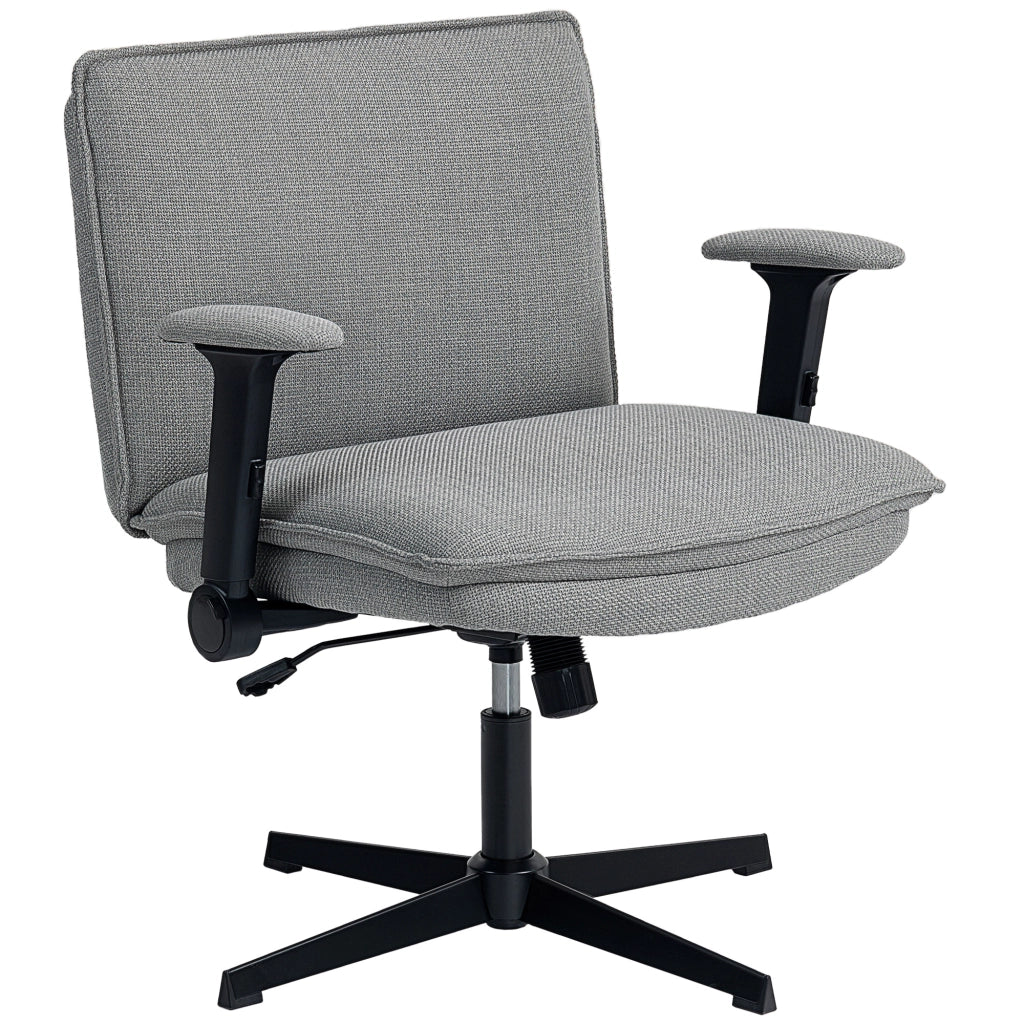 Sedia da ufficio con braccioli ribaltabili ¨C zephmum ¨C Grigio, Tessuto, Metallo