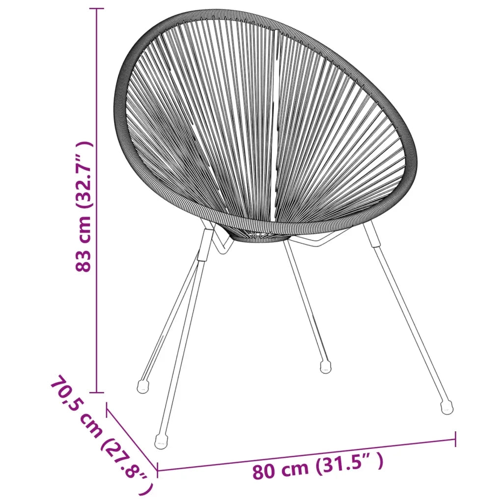 Set da Pranzo per Giardino 3 pz | Set Salotto da Giardino Nero