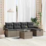 Set Divano da Giardino con cuscino 6 pcs Grigio polyrattan 3358868