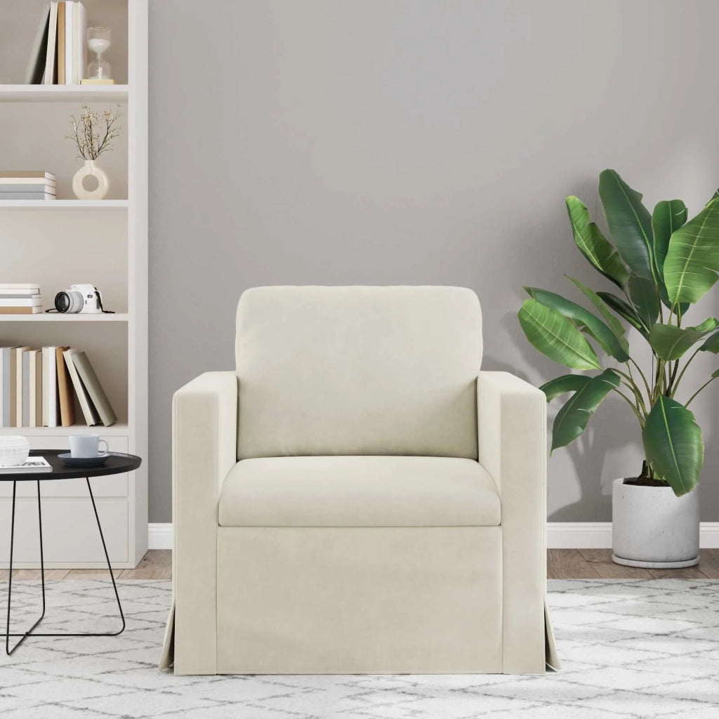 Divano Crema 78 x 78 x 80 cm Velluto