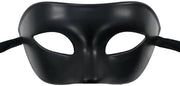 Maschera mascherata in tinta nera, classico maschera veneziana per uomo, metà faccia, costume da mascherata per festa tematica, Halloween