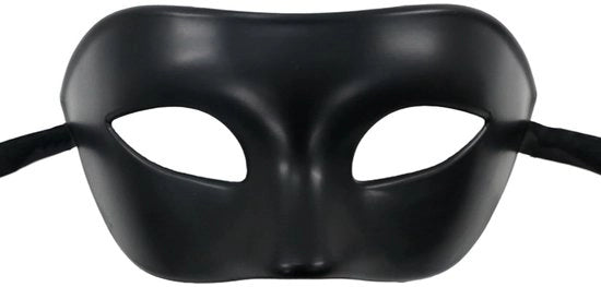 Maschera mascherata in tinta nera, classico maschera veneziana per uomo, metà faccia, costume da mascherata per festa tematica, Halloween