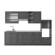 Cucina componibile Fame-Line Oro-antracite rustico/Antracite 280 cm, PL Marmo Vicco