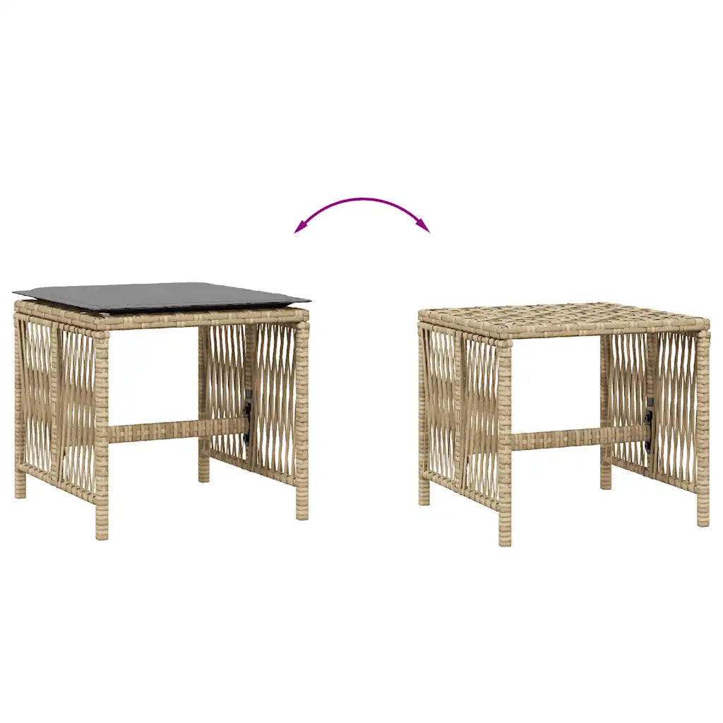 Sgabelli Giardino Cuscini 4 pz Beige Misto 41x41x36cm Polyrattan CFW4921752