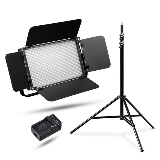 LED Niova 900 Plus DL con treppiede per lampada e 2 batterie NP-F