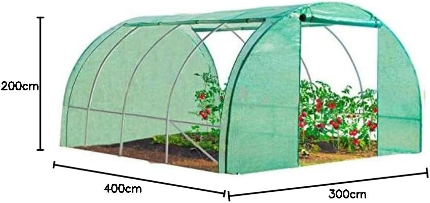 Serra tunnel di giardinario 12m² verde 4 stagioni ZEBRA 4x3M