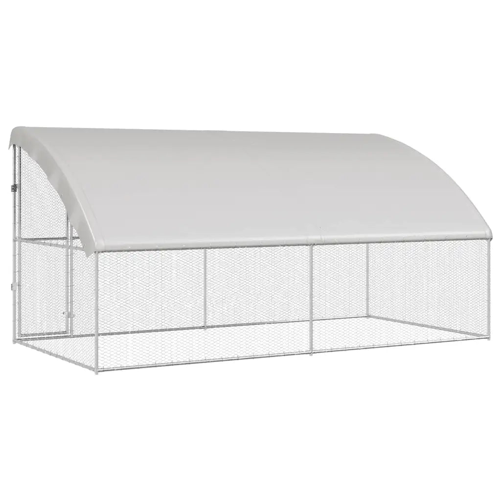 Gabbia per polli 2 pcs Argento 400 x 200 x 200 cm 3368317