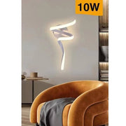 Trade Shop - Applique Led Curvo 10 W Lampada Da Parete Stilizzata 3 Colorazioni Luce Aq19-3c -