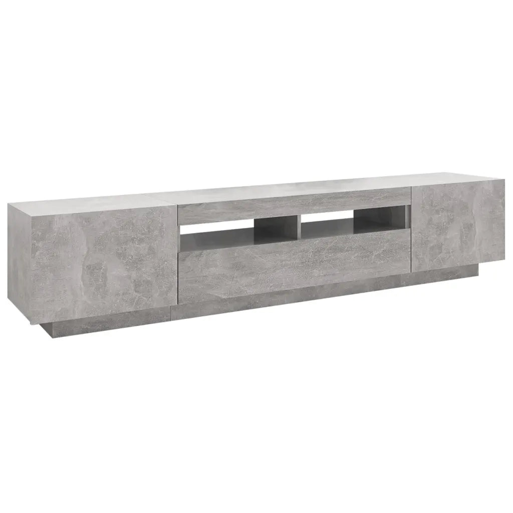 Mobile TV | Armadietto TV | Mobile Porta TV con Luci LED Grigio Cemento 200x35x40 cm