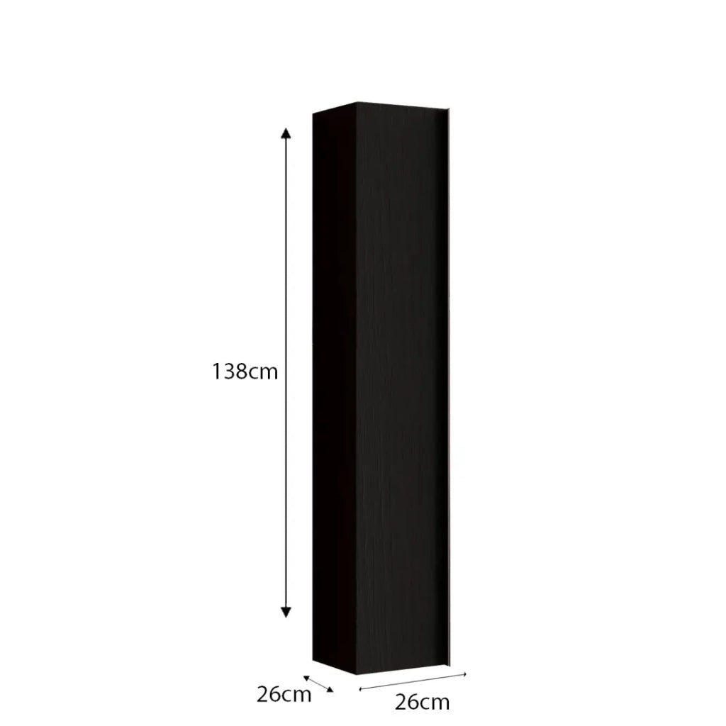 Mobile da bagno sospeso, 1 porta, collezione FRASSI. Colore nero cenere.